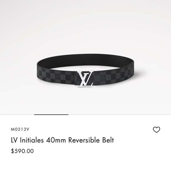 Graphite Louis Vuitton Belt